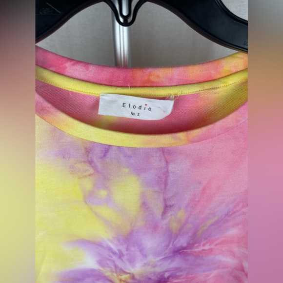 ELODIE TIE DYE CREW NECK T-SHIRT DRESS Size Small NWT - Picture 16 of 17